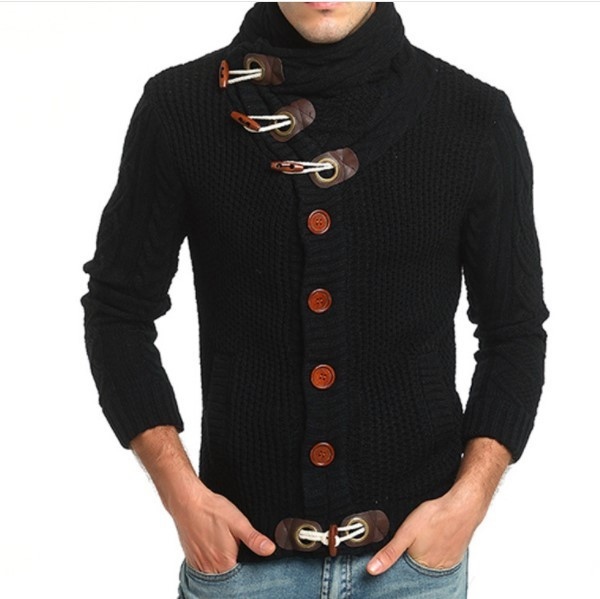 Férfi téli kardigán gombokkal - kötött
