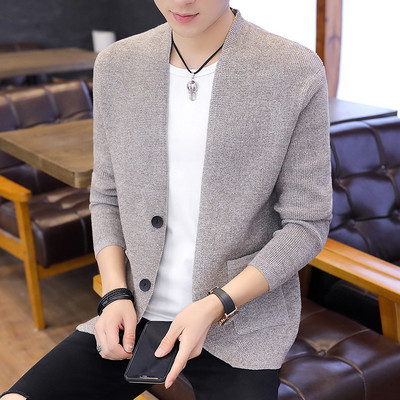Casual men`s cardigan plain model with buttons and pockets