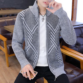 Ανδρική πλεκτή ζακέτα με φερμουάρ