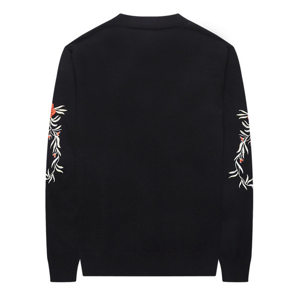 Vékony kötésből készült férfi kardigán hímzéssel