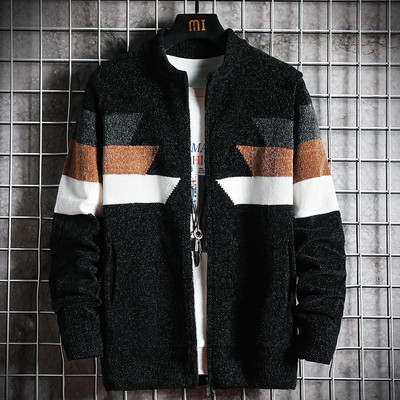 Ανδρική καθημερινή μοντέρνα ζακέτα με οβάλ γιακά και τσέπες