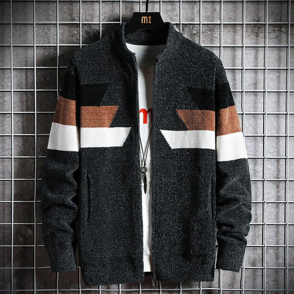 Ανδρική καθημερινή μοντέρνα  ζακέτα με οβάλ γιακά και τσέπες