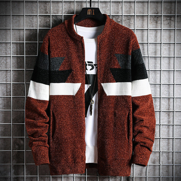 Ανδρική καθημερινή μοντέρνα  ζακέτα με οβάλ γιακά και τσέπες