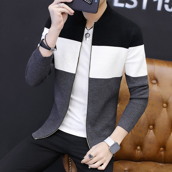 Napi csíkos férfi mellény cipzárral