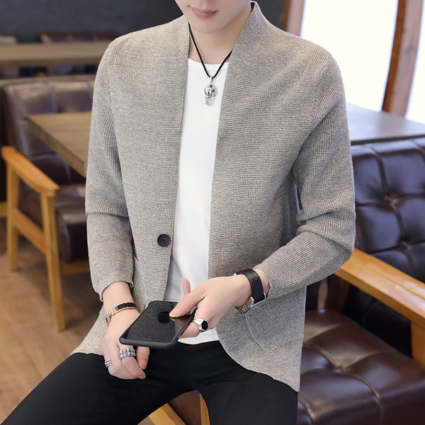 Ανδρική καθημερινή μοντέρνα  ζακέτα casual  με ντεκολτέ και κουμπιά