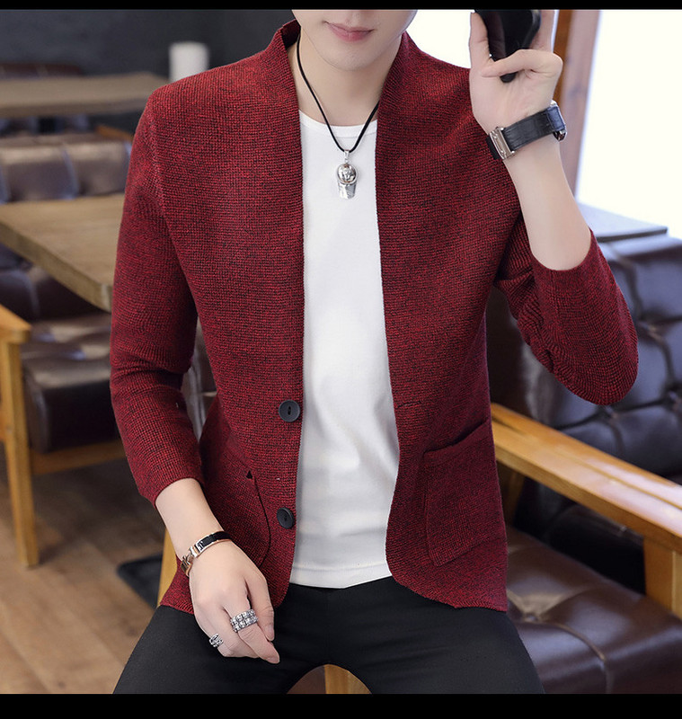 Ανδρική καθημερινή μοντέρνα ζακέτα casual με ντεκολτέ και κουμπιά