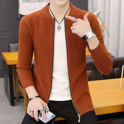 Új modell férfi kötött mellény cipzárral és kerek nyakkivágással