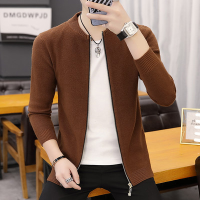 Új modell férfi kötött mellény cipzárral és kerek nyakkivágással