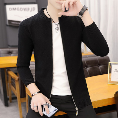 Új modell férfi kötött mellény cipzárral és kerek nyakkivágással