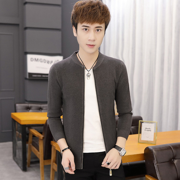 Új modell férfi kötött mellény cipzárral és kerek nyakkivágással