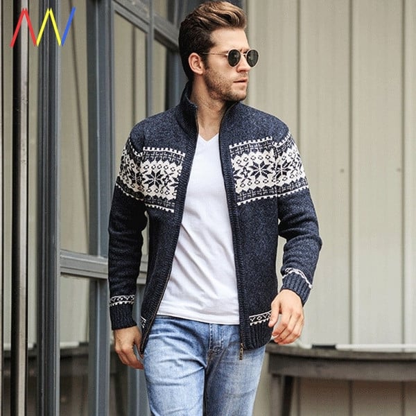 Téli férfi mellény cipzárral és magas gallérral