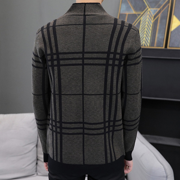 Modern, hosszú ujjú férfi kötött kardigán