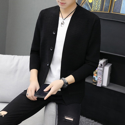 Ανδρική λεπτή πλεκτή ζακέτα με κουμπιά και έμβλημα