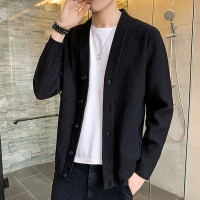 Vékony kötésből készült alkalmi férfi kardigán - többféle modell