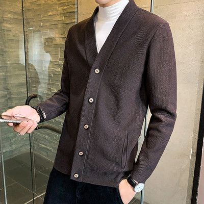 Vékony kötésből készült alkalmi férfi kardigán - többféle modell