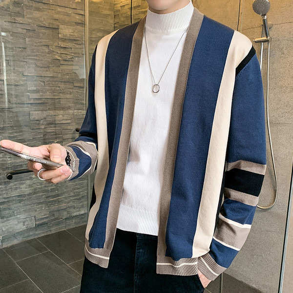 Vékony kötésből készült alkalmi férfi kardigán - többféle modell