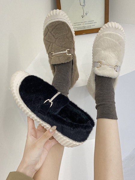 Ležerne ženske cipele s paperjem i metalnim ukrasom