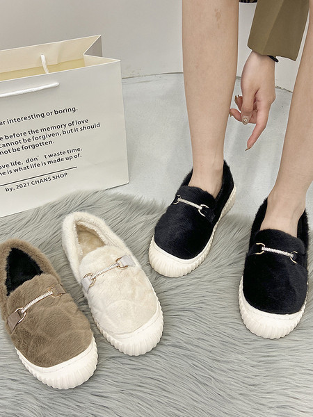 Ležerne ženske cipele s paperjem i metalnim ukrasom