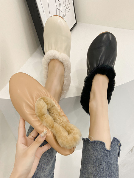 Aktualne ženske cipele od umjetne kože sa perom