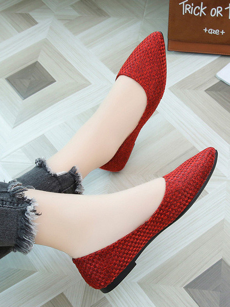 Modern női hegyes cipő lapos talppal több színben