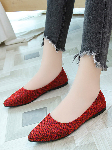 Modern női hegyes cipő lapos talppal több színben