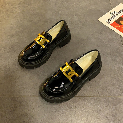 Γυναικεία έκο δερμάτινα παπούτσια  σε μαύρο χρώμα