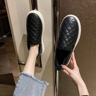 Casual γυναικεία παπούτσια με ζεστή επένδυση και επίπεδη σόλα