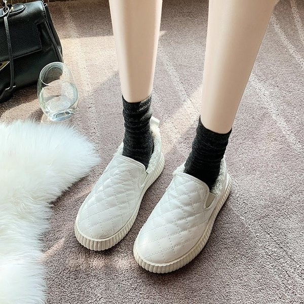Casual γυναικεία παπούτσια με ζεστή επένδυση και επίπεδη σόλα