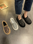 Ženske casual cipele sa sjajnim česticama - ravni potplat