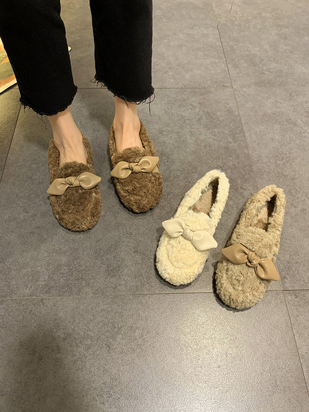 Plüss női alkalmi cipő szalaggal