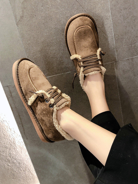 Női alkalmi cipő eco velúrból és meleg béléssel