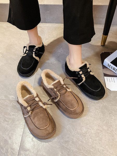 Női alkalmi cipő eco velúrból és meleg béléssel