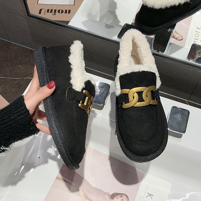 Női alkalmi cipő eco velúrból és fém elemből