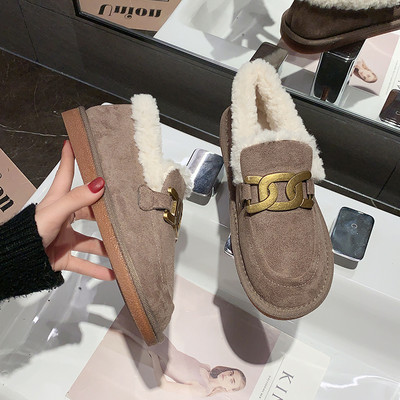 Női alkalmi cipő eco velúrból és fém elemből