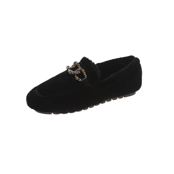 Női pehelycipő lapos talppal és csattal