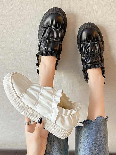 Női alkalmi cipő eko bőrből, lapos talppal és gumírozással