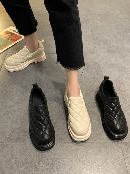 Alkalmi női cipő durva talppal - öko bőr