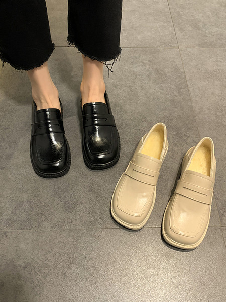 Casual ženske jednobojne cipele - eko koža