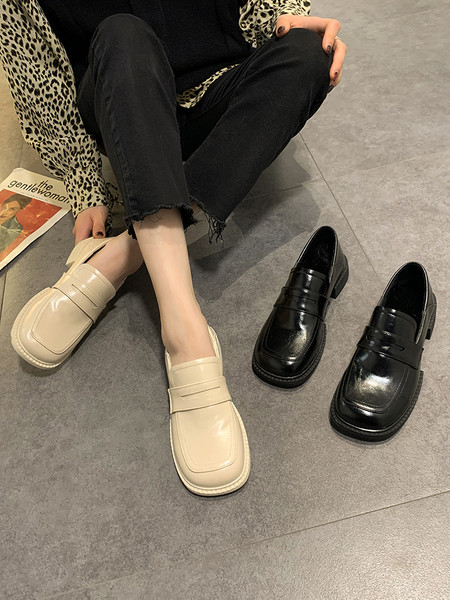 Casual ženske jednobojne cipele - eko koža