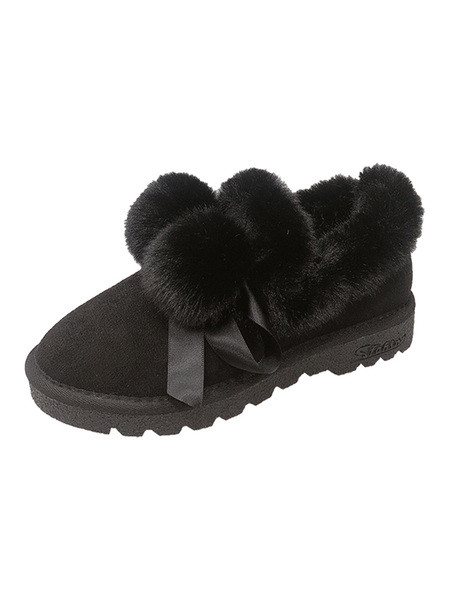 Alkalmi női téli pehelycipő lapos talppal