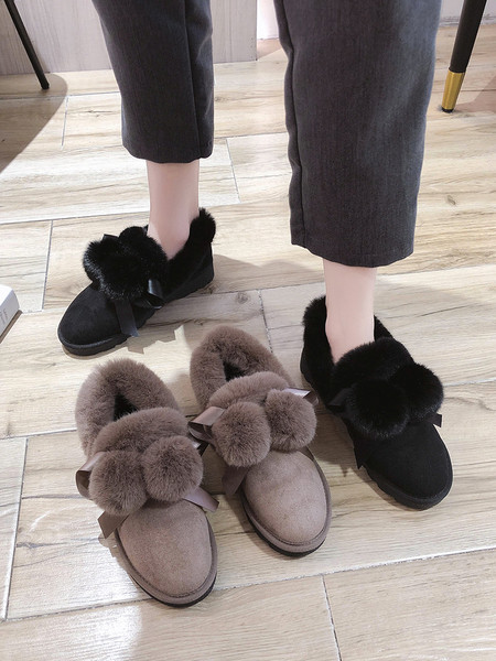 Alkalmi női téli pehelycipő lapos talppal