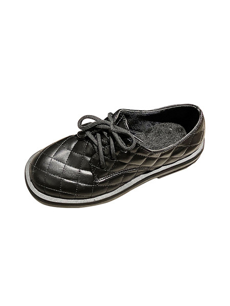 Fekete színű, fűzős női alkalmi cipő