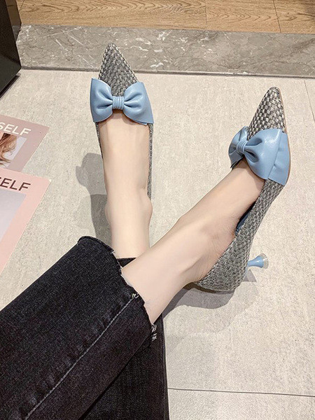 Új modell elegáns női hegyes cipő szalaggal