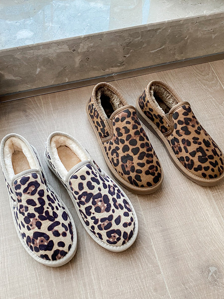 Pantofi casual de dama cu captuseala moale si model leopard