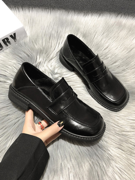 Kožne ženske casual cipele s ravnim potplatom u crnoj i bež boji