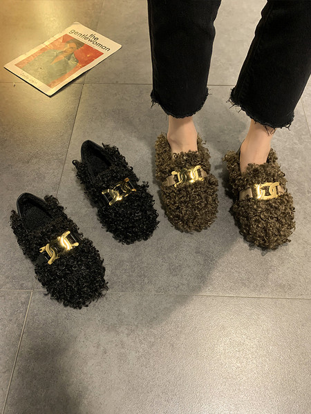 Női pehely alkalmi cipő fém elemmel