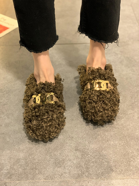 Női pehely alkalmi cipő fém elemmel