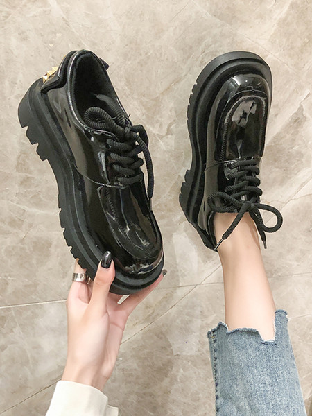 Crne ženske casual cipele od umjetne kože sa vezicama