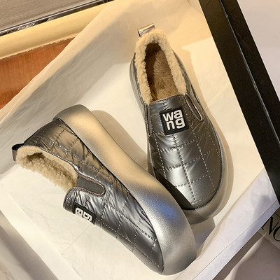 Női alkalmi cipő meleg béléssel és lapos talppal