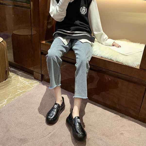 Női alkalmi cipő meleg béléssel és lapos talppal